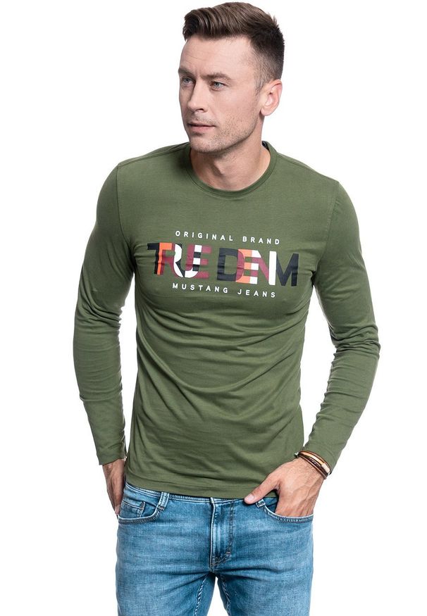 Mustang - MĘSKI LONGSLEEVE MUSTANG ANTON C RUBBER 1009977 6348. Długość rękawa: długi rękaw