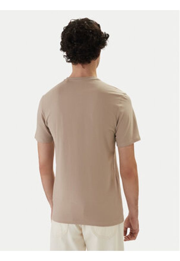 Guess T-Shirt M6GI11 K2992 Beżowy Slim Fit. Kolor: beżowy. Materiał: bawełna
