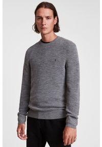 AllSaints Sweter wełniany męski kolor czarny. Okazja: na co dzień. Kolor: czarny. Materiał: wełna. Długość rękawa: długi rękaw. Długość: długie. Styl: casual #1
