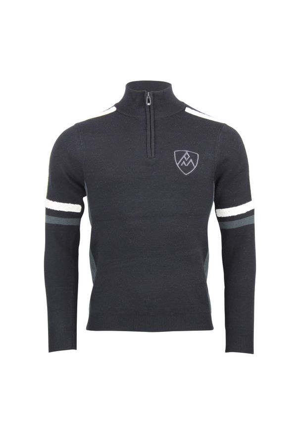 PEAK MOUNTAIN - Sweter z kołnierzem 1/2 zip Peak Mountain Casta. Typ kołnierza: golf. Kolor: czarny. Styl: sportowy