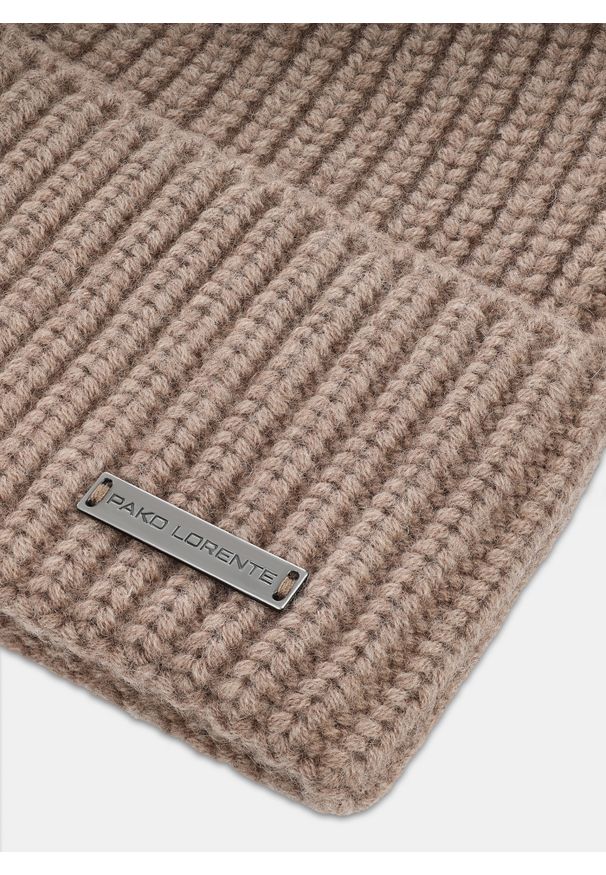 Pako Lorente - PAKO LORENTE – Kamelowa wełniana czapka męska. Materiał: wełna. Sezon: zima