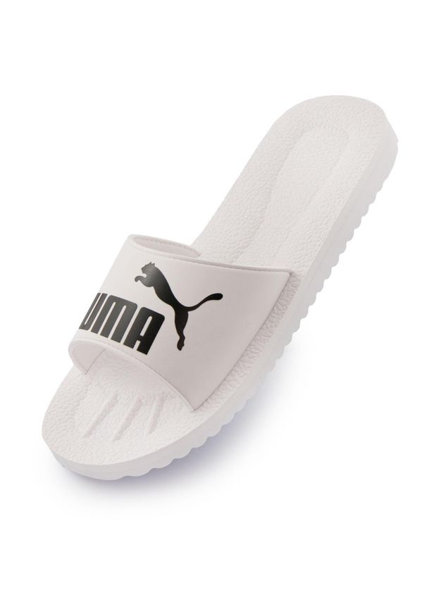 Kapcie Puma Purecat Białe/Czarne 43 - Komfort i Styl. Zapięcie: bez zapięcia. Kolor: czarny, wielokolorowy, biały. Materiał: syntetyk, materiał. Szerokość cholewki: normalna. Sport: turystyka piesza