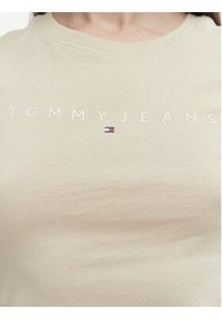 Tommy Jeans T-Shirt DW0DW18398 Beżowy jasny Slim Fit. Kolor: beżowy. Materiał: bawełna #5