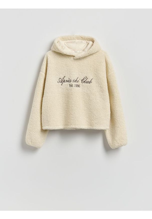 Reserved - Bluza ze sztucznego baranka - złamana biel