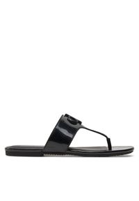Calvin Klein Jeans Japonki Flat Sandal Slide Toepost Mg Met YW0YW01342 Czarny. Kolor: czarny. Materiał: skóra