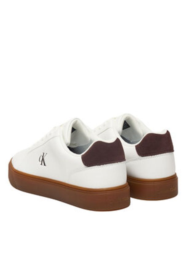 Calvin Klein Sneakersy Classic Cupsole Laceup Lth YM0YM01435 Biały. Kolor: biały. Materiał: skóra