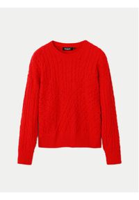 Desigual Sweter Exeter 24WWJF74 Czerwony Regular Fit. Kolor: czerwony. Materiał: bawełna, syntetyk #5