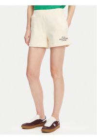 TOMMY HILFIGER - Tommy Hilfiger Szorty sportowe WW0WW45518 Beżowy Regular Fit. Kolor: beżowy. Materiał: bawełna