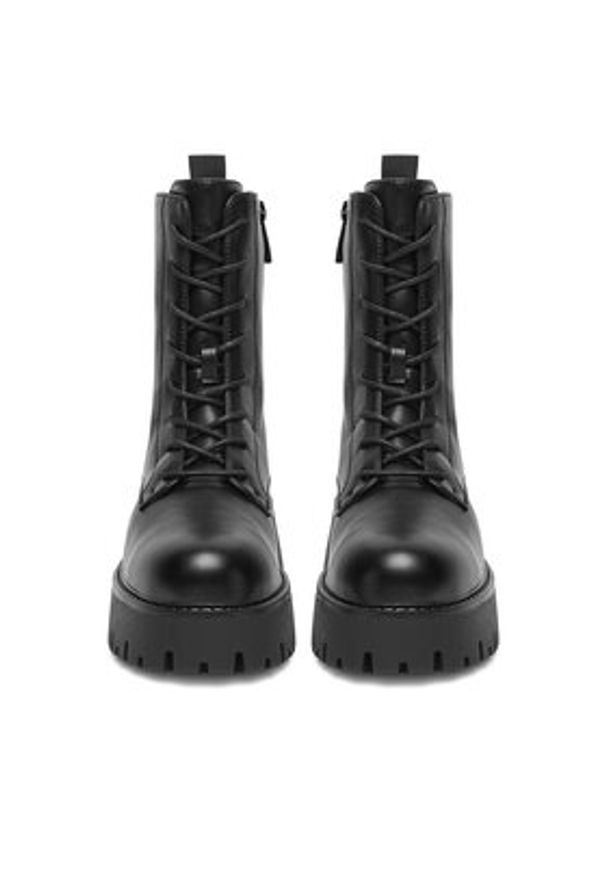 DeeZee Trzewiki CEO-HY9876-1 Czarny. Kolor: czarny. Materiał: skóra, materiał