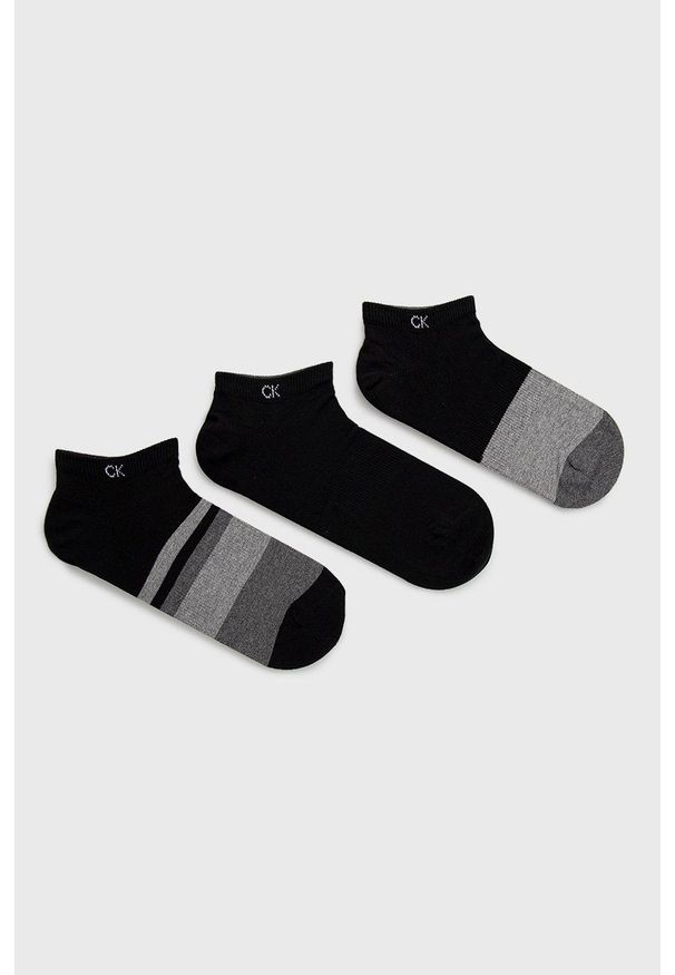 Calvin Klein skarpetki (3-pack) męskie kolor czarny. Kolor: czarny. Materiał: bawełna