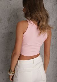 Renee - Różowy Top na Ramiączkach Basic Prążkowany Zitira. Okazja: na co dzień. Kolor: różowy. Materiał: prążkowany. Długość rękawa: na ramiączkach. Styl: casual #5