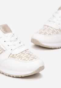 Born2be - Białe Sneakersy Lauri. Nosek buta: okrągły. Kolor: biały. Materiał: materiał. Szerokość cholewki: normalna. Wzór: aplikacja. Obcas: na płaskiej podeszwie #3