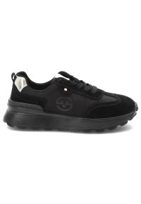 Czarne Sneakersy Vinceza Sportowe Obuwie Damskie. Okazja: na co dzień, na spacer. Kolor: czarny. Materiał: materiał, skóra. Szerokość cholewki: normalna. Sport: turystyka piesza