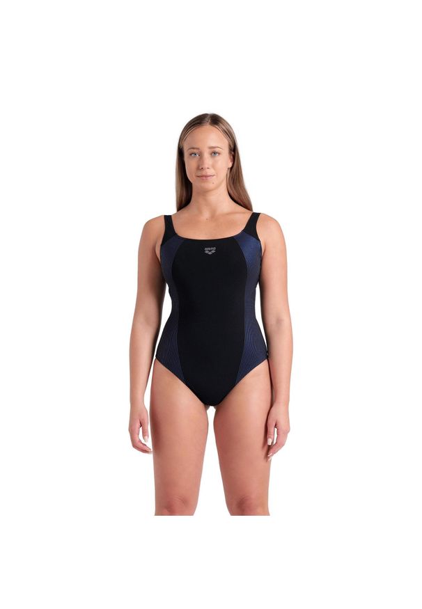 Strój kąpielowy damski jednoczęściowy modelujący basen Arena Bodylift. Kolor: szary, wielokolorowy, czarny