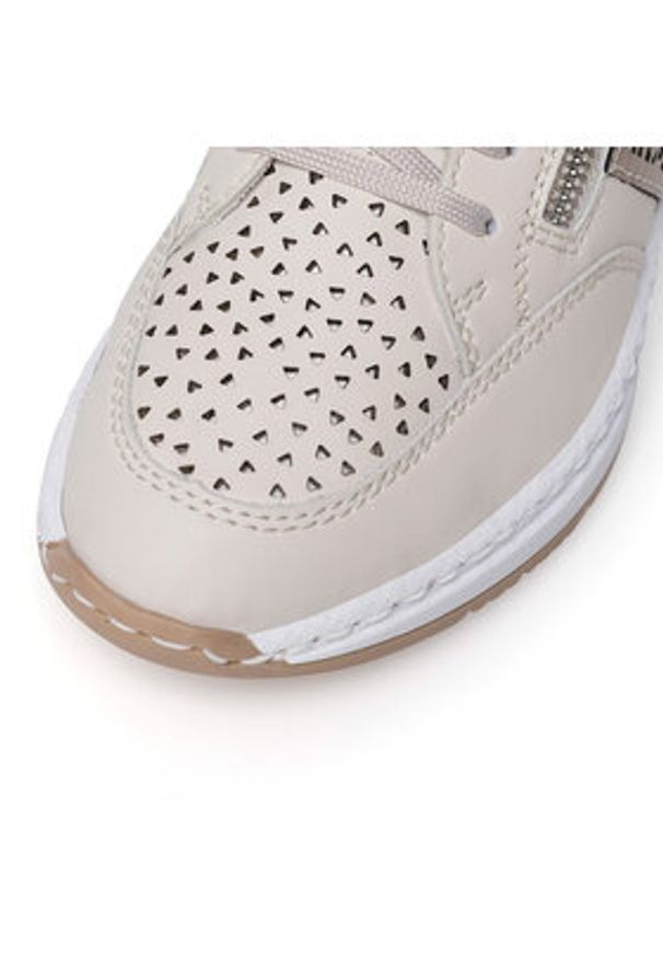 Rieker Sneakersy N4344-60 Écru. Materiał: skóra