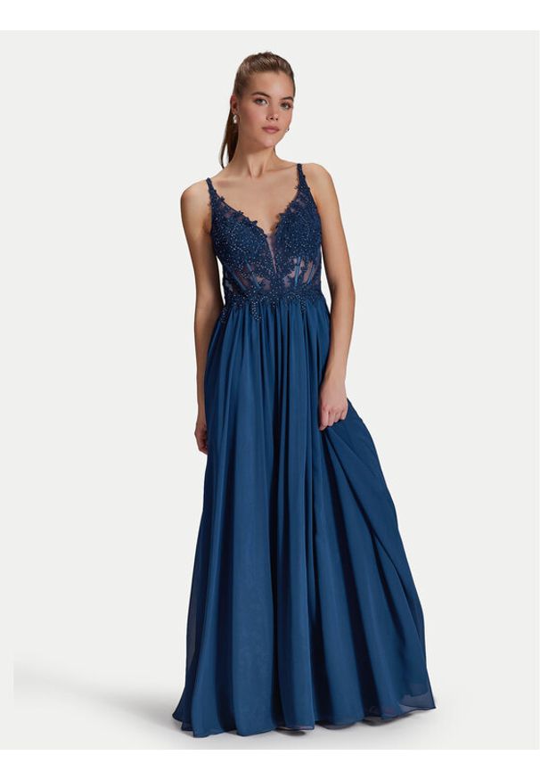 Hey Kyla Sukienka wieczorowa 5AI081HK Granatowy Slim Fit. Kolor: niebieski. Materiał: syntetyk. Styl: wizytowy