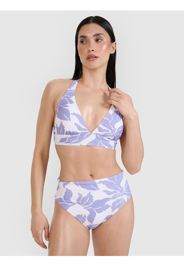 4f - 4F Góra od bikini damska - fioletowa XS. Kolor: fioletowy. Materiał: materiał, syntetyk, elastan