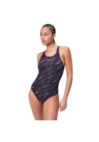 Strój Kąpielowy Speedo Hyperboom Allover Medalist – Czarno-Różowy – Rozmiar 28. Kolor: czarny