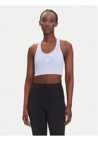 Adidas - adidas Biustonosz sportowy Run Pocket JI5991 Fioletowy Slim Fit. Kolor: fioletowy. Materiał: syntetyk. Sport: bieganie