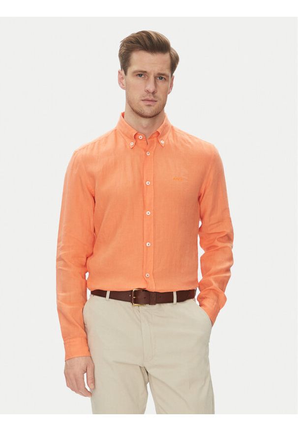 BOSS Koszula H-Roan-Bd-E-C1-243 50520283 Pomarańczowy Slim Fit. Kolor: pomarańczowy. Materiał: len