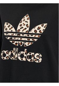 Adidas - adidas Bluza Leopard IW8480 Czarny Loose Fit. Kolor: czarny. Materiał: bawełna