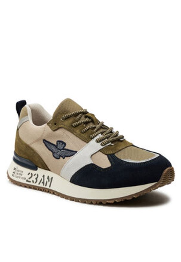 Aeronautica Militare Sneakersy 241SC265CT3298 Khaki. Kolor: brązowy. Materiał: materiał