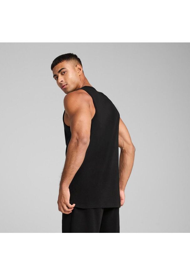 Podkoszulek Puma Love United Tank, Mężczyźni. Kolor: czarny. Materiał: bawełna, materiał