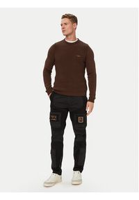 Aeronautica Militare Sweter 262MA1571UL00409 Brązowy Regular Fit. Kolor: brązowy. Materiał: bawełna #5