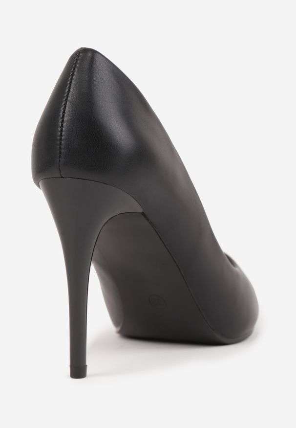 Renee - Czarne Szpilki Spellino. Nosek buta: szpiczasty. Zapięcie: pasek. Kolor: czarny. Wzór: gładki. Obcas: na szpilce. Styl: elegancki. Wysokość obcasa: średni