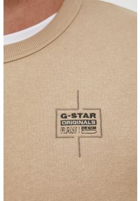 G-Star RAW - G-Star Raw bluza D21139.C235 męska kolor beżowy gładka. Kolor: beżowy. Materiał: poliester. Wzór: gładki #3