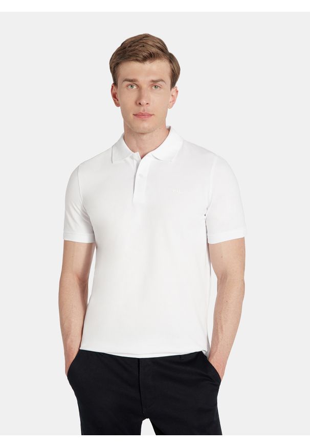 Pako Lorente - PAKO LORENTE - T-shirt polo w białym kolorze. Typ kołnierza: polo. Kolor: biały, czarny, różowy. Materiał: bawełna, elastan