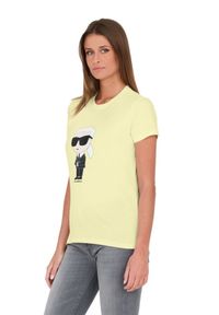 Karl Lagerfeld - KARL LAGERFELD Żółty damski t-shirt Ikonik 2.0 Karl T-shirt, Rozmiar XS. Kolor: żółty #3