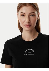 Karl Lagerfeld - KARL LAGERFELD Sukienka codzienna B2W13071 Czarny Regular Fit. Okazja: na co dzień. Typ kołnierza: dekolt w karo. Kolor: czarny. Materiał: bawełna. Typ sukienki: proste. Styl: casual #4