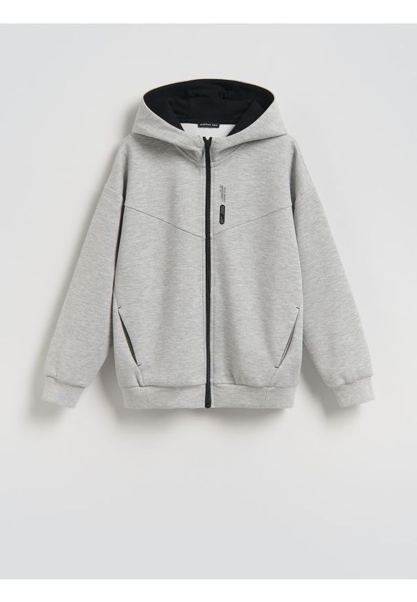 Reserved - Bluza z kapturem - jasnoszary. Typ kołnierza: kaptur. Kolor: szary. Materiał: dzianina, włókno, wiskoza