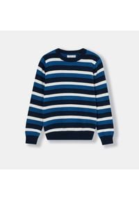 Sinsay - Sweter w paski - Granatowy. Kolor: niebieski. Wzór: paski #1