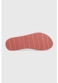 TOMMY HILFIGER - Tommy Hilfiger japonki TH MONOGRAM FLAT SANDAL damskie kolor różowy na platformie FW0FW06964. Kolor: różowy. Materiał: materiał. Wzór: gładki. Obcas: na platformie #5