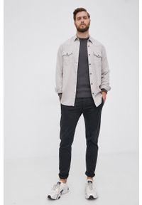 Calvin Klein Jeans Sweter J30J319305.4890 męski kolor szary ciepły. Kolor: szary. Materiał: dzianina #2