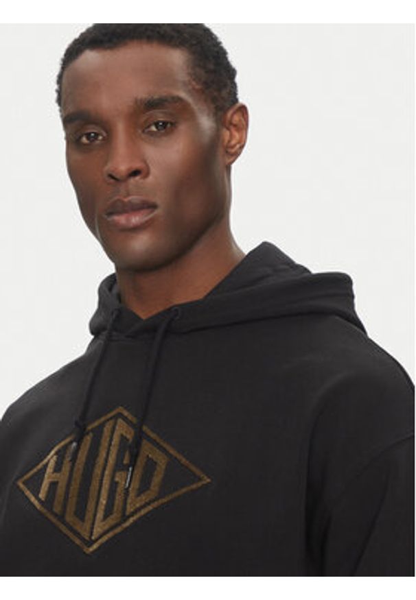 Hugo - HUGO Bluza Dacorolo 50534947 Czarny Relaxed Fit. Kolor: czarny. Materiał: bawełna