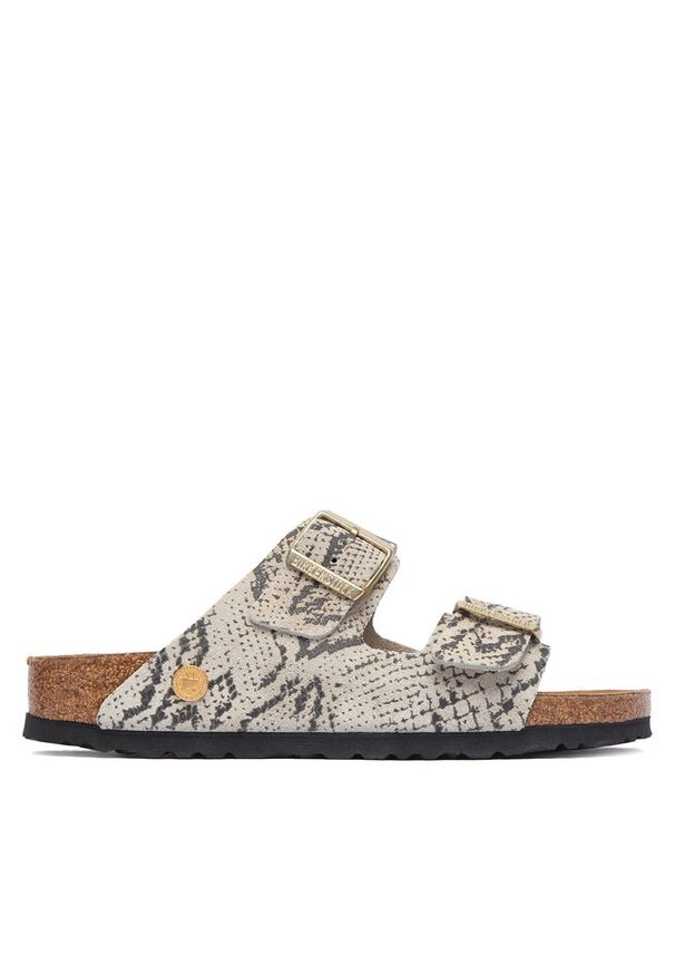 Klapki Birkenstock. Kolor: beżowy. Wzór: nadruk