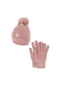 HEAT KEEPER - Zestaw zimowy dla kobiet - czapka + rękawiczki różowy. Kolor: różowy. Materiał: poliester. Sezon: zima. Styl: sportowy #1