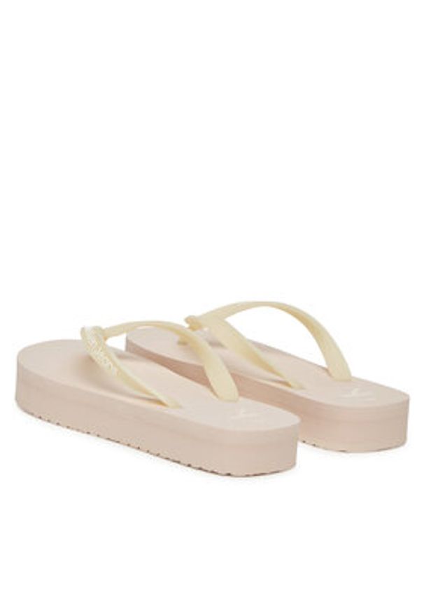 Calvin Klein Jeans Japonki Beach Sandal Flatform Tpu YW0YW01830 Beżowy. Kolor: beżowy. Materiał: syntetyk