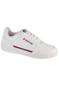Buty sportowe LOTTO NANDU MID sneakersy. Zapięcie: sznurówki. Kolor: czerwony, biały, wielokolorowy. Materiał: guma, tkanina, skóra, materiał, syntetyk. Szerokość cholewki: normalna. Sport: turystyka piesza