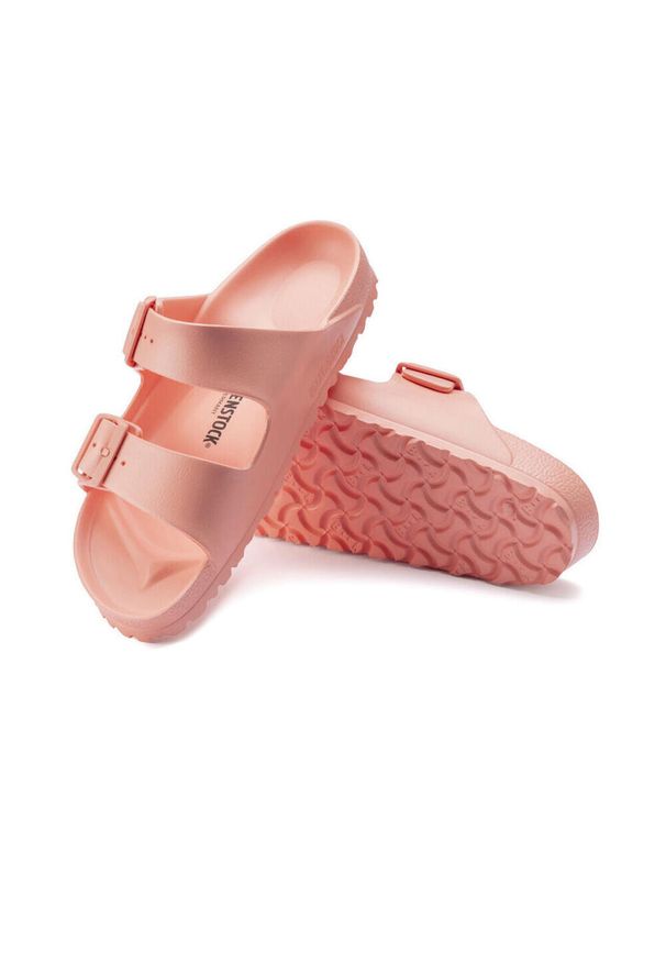 Klapki damskie Birkenstock Arizona Eva. Zapięcie: klamry. Kolor: różowy, pomarańczowy, wielokolorowy. Materiał: syntetyk, materiał. Sezon: lato. Sport: turystyka piesza