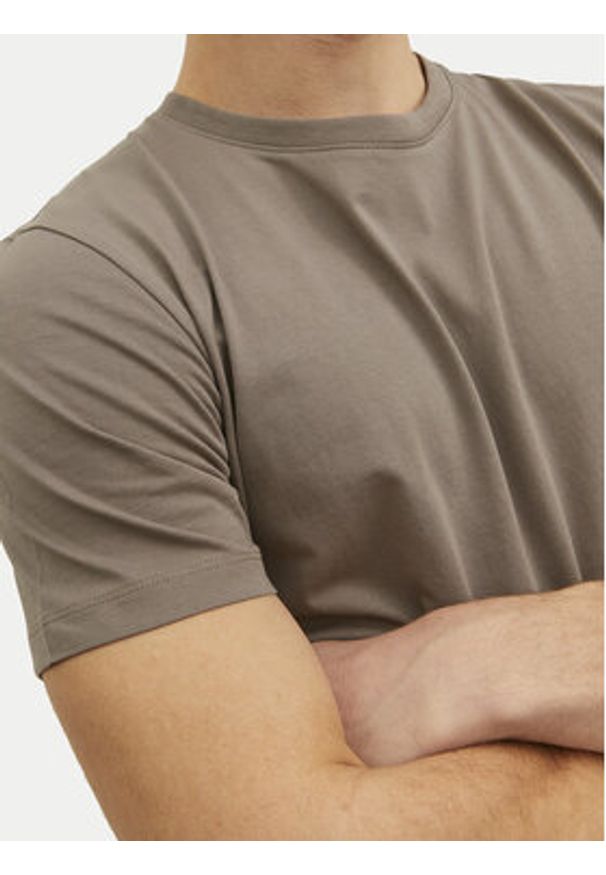Jack & Jones T-Shirt Organic Basic 12156101 Beżowy Regular Fit. Kolor: beżowy. Materiał: bawełna