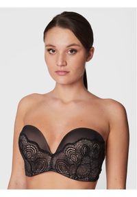 Wonderbra Biustonosz bardotka WB000BHO Czarny. Kolor: czarny. Materiał: syntetyk
