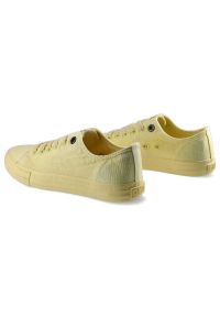 Big-Star - Trampki damskie Big Star, materiałowa cholewka na klasycznym płaskim gumowym spodzie, żółte, DD274441. Okazja: na co dzień, na spacer. Kolor: żółty. Materiał: materiał, guma, dresówka. Szerokość cholewki: normalna. Styl: klasyczny, elegancki #9