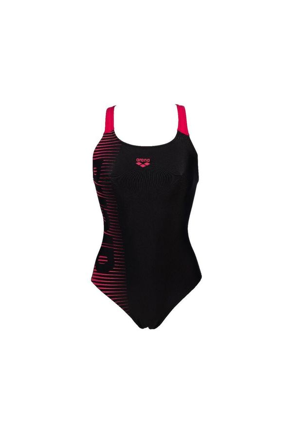 Strój kąpielowy damski jednoczęściowy sportowy na basen Arena Logo Swim Pro. Kolor: wielokolorowy, czarny, czerwony