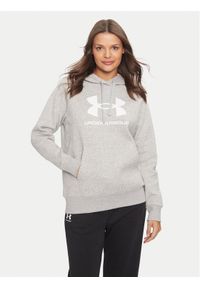 Under Armour Bluza Ua Rival Fleece Big Logo 1379501 Szary Loose Fit. Kolor: szary. Materiał: bawełna #1