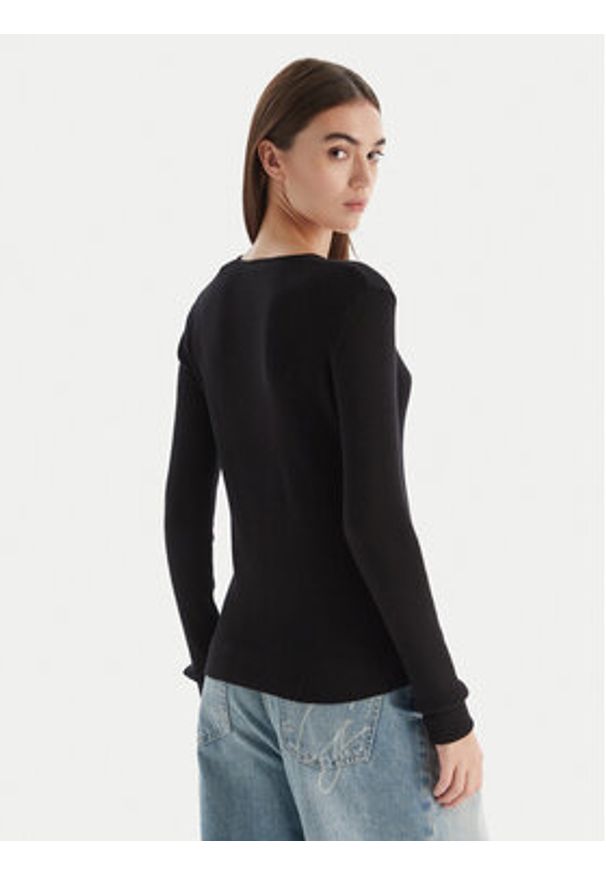 Patrizia Pepe Sweter 2K0331/K7S0-K103 Czarny Regular Fit. Kolor: czarny. Materiał: wiskoza