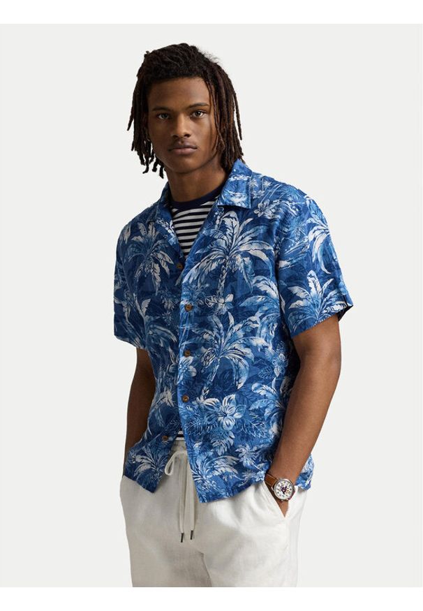 Polo Ralph Lauren Koszula 710965897001 Niebieski Classic Fit. Typ kołnierza: polo. Kolor: niebieski. Materiał: len